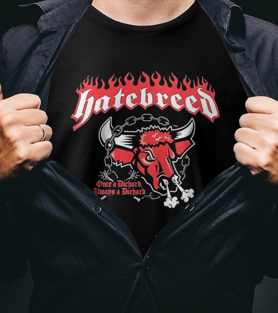 Hatebreed Once A Diehard Always A Diehard Bull Flames Chain T-Shirt