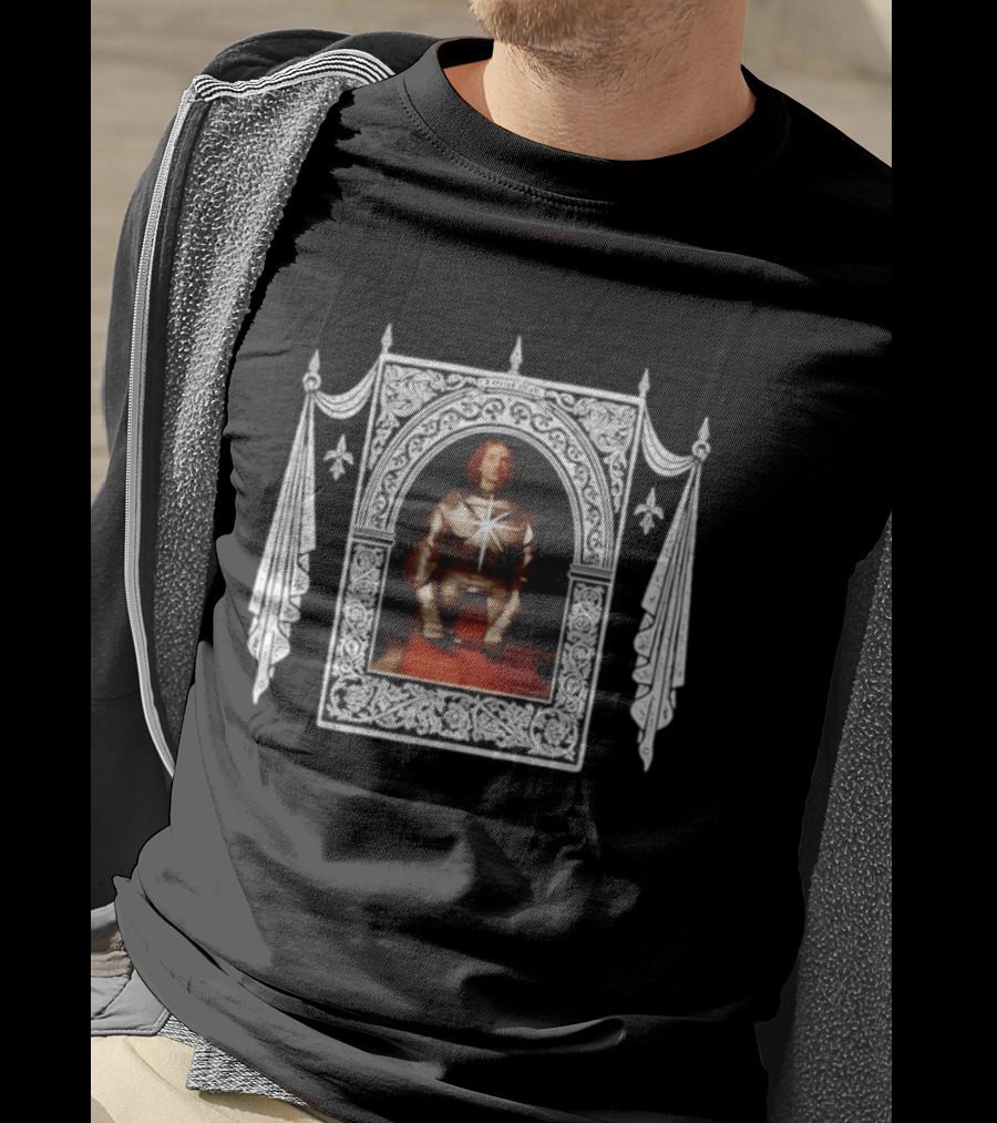 I Am Not Afraid Joan Of Arc Acceptance Medieval Armor Frame Fleur De Lis T-Shirt