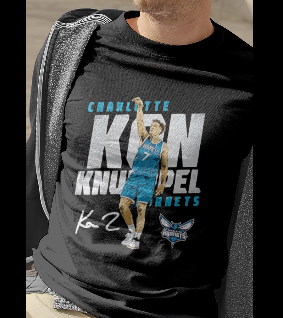 Charlotte Hornets Kon Knueppel Basketball 7 Signature T-Shirt
