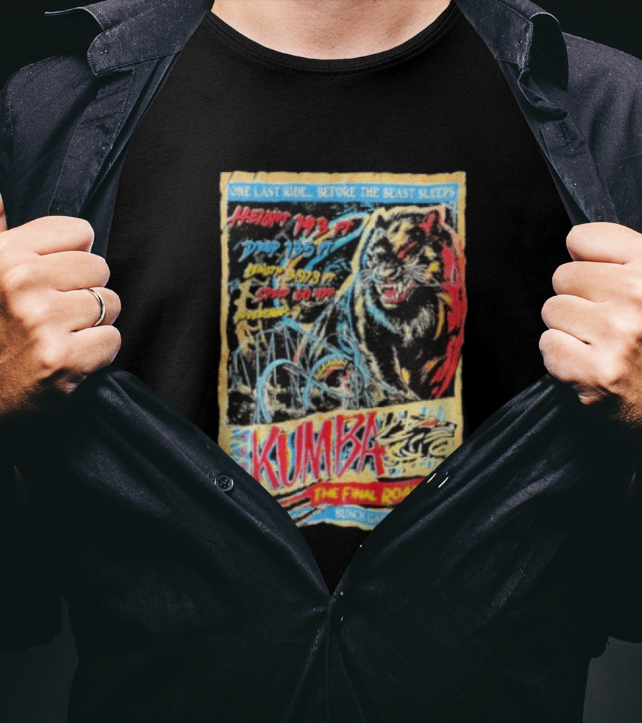 Kumba The Final Roar 2026 Busch Gardens Tampa One Last Ride Height 143 Ft Drop 135 Ft Length 3978 Ft Speed 60 Mph T-Shirt