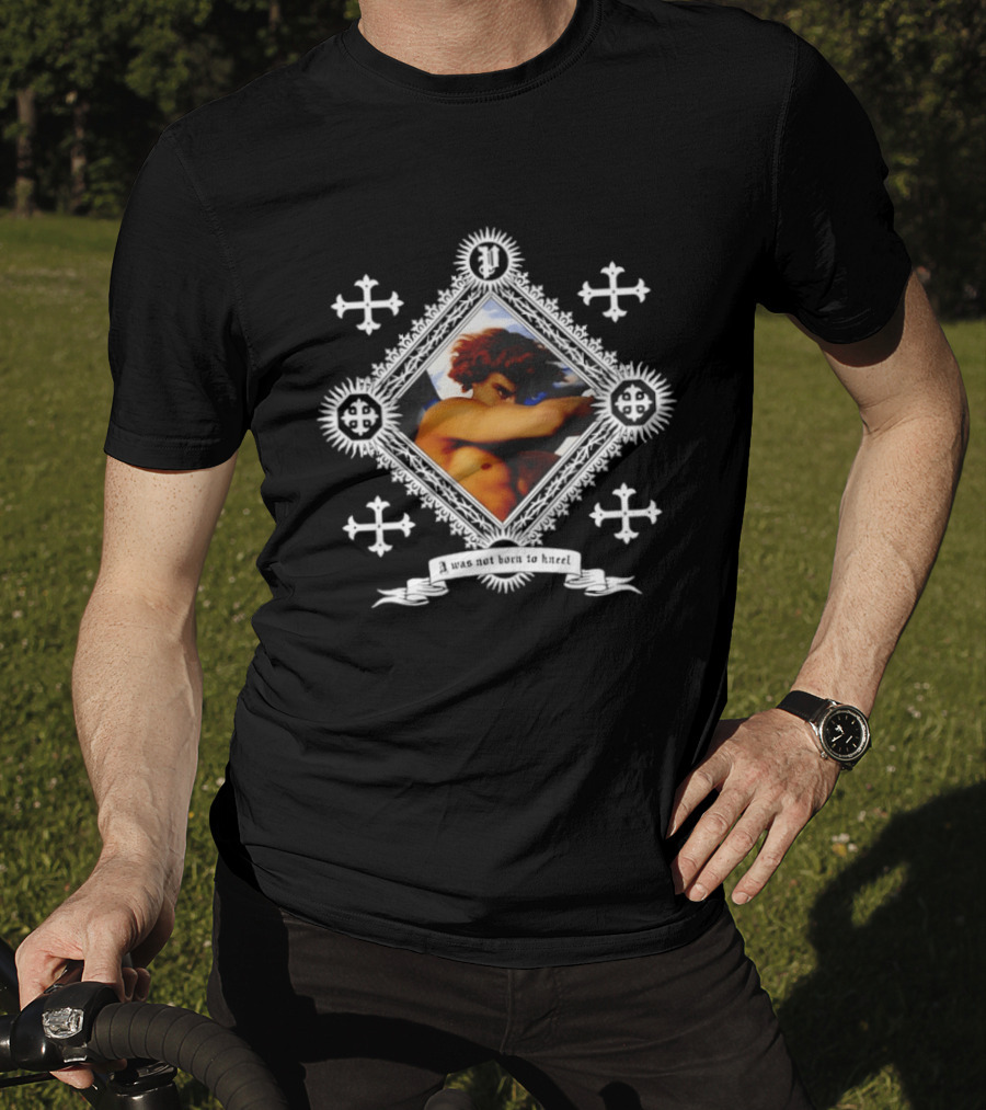 Fallen Angel I Was Not Born To Kneel Celestial Warrior Crosses T-Shirt