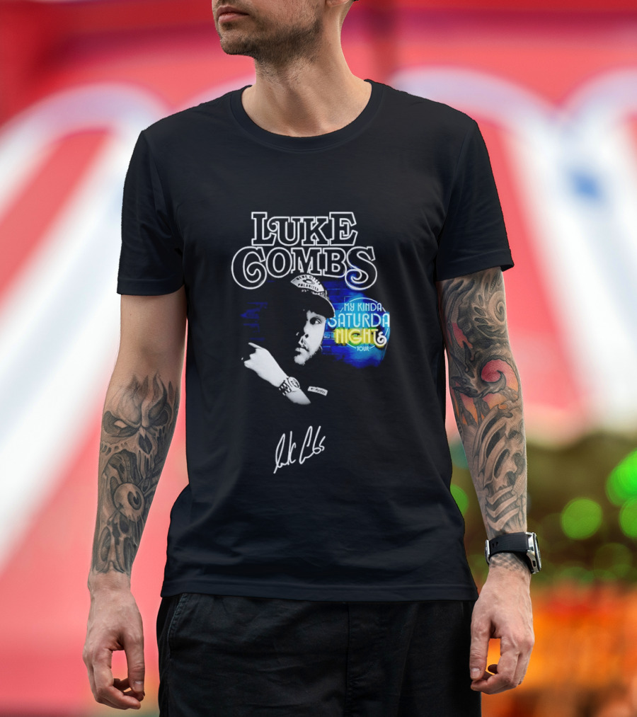 Luke Combs My Kinda Saturday Night Tour Signature Hat T-Shirt