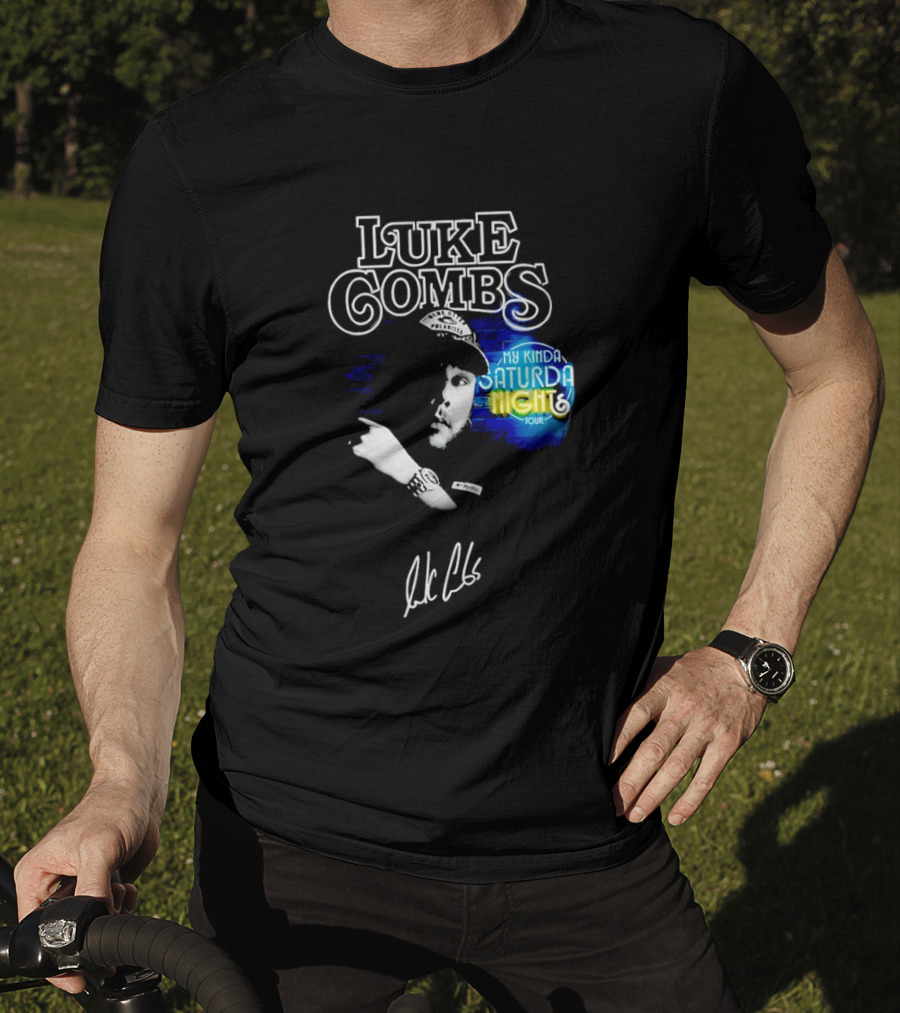 Luke Combs My Kinda Saturday Night Tour Signature Hat T-Shirt
