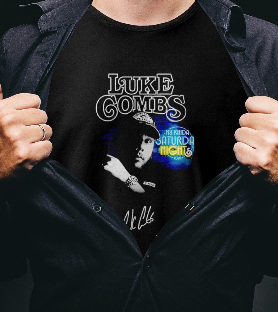 Luke Combs My Kinda Saturday Night Tour Signature Hat T-Shirt