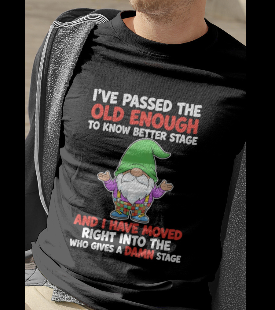 I've Passed The Old Enough To Know Better Gnome And Moved Into Who Gives A Damn Stage T-Shirt