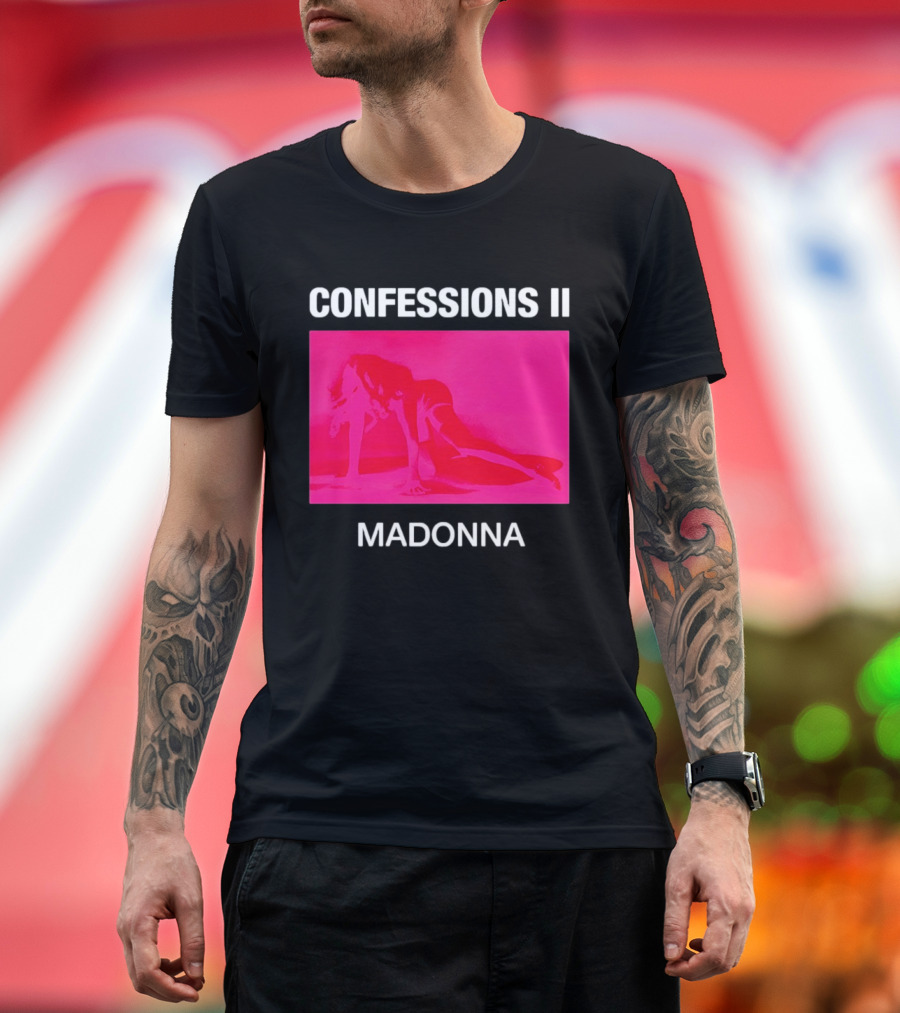 CONFESSIONS II MADONNA Pop Music Album Cover Vibrant Pink Collage T-Shirt