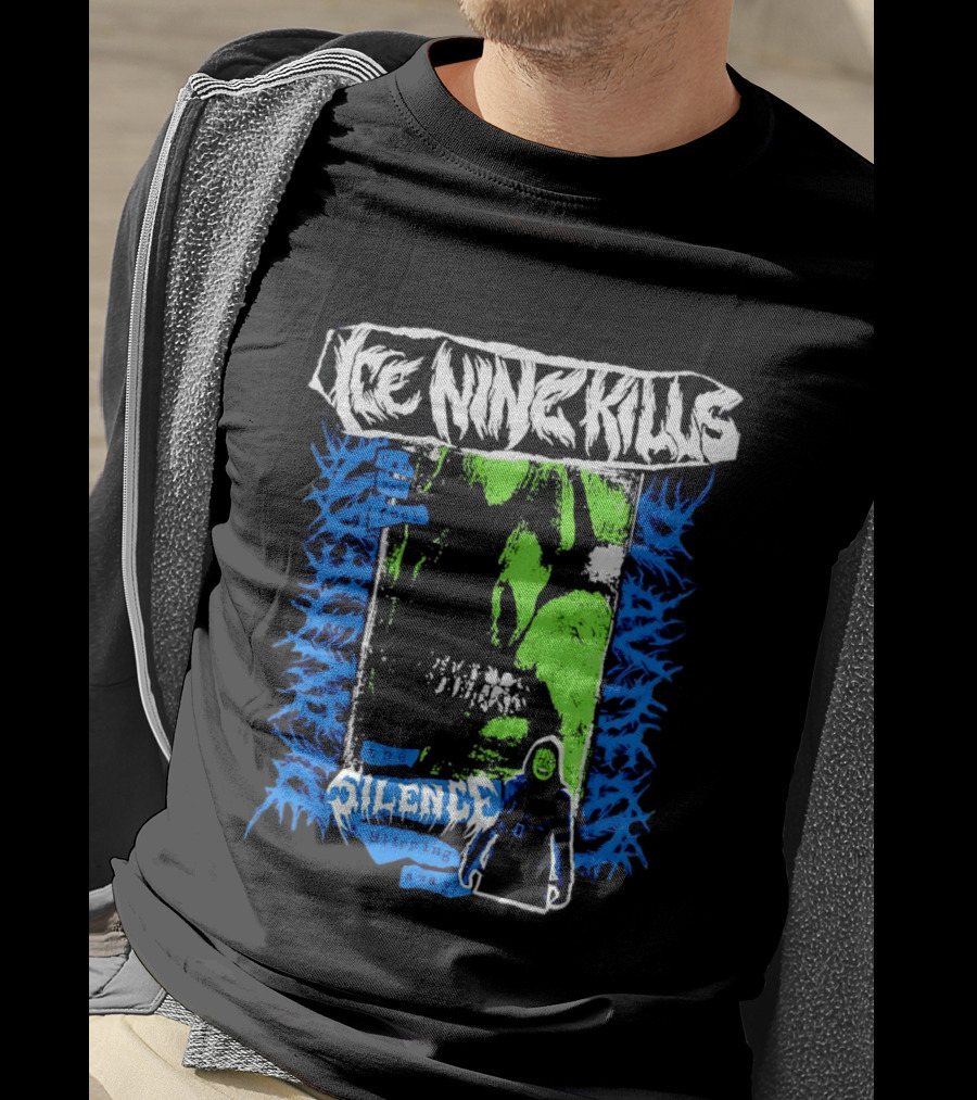 Ice Nine Kills Can You Feel The Silence Slipping Away Horror Themed Psychedelic T-Shirt