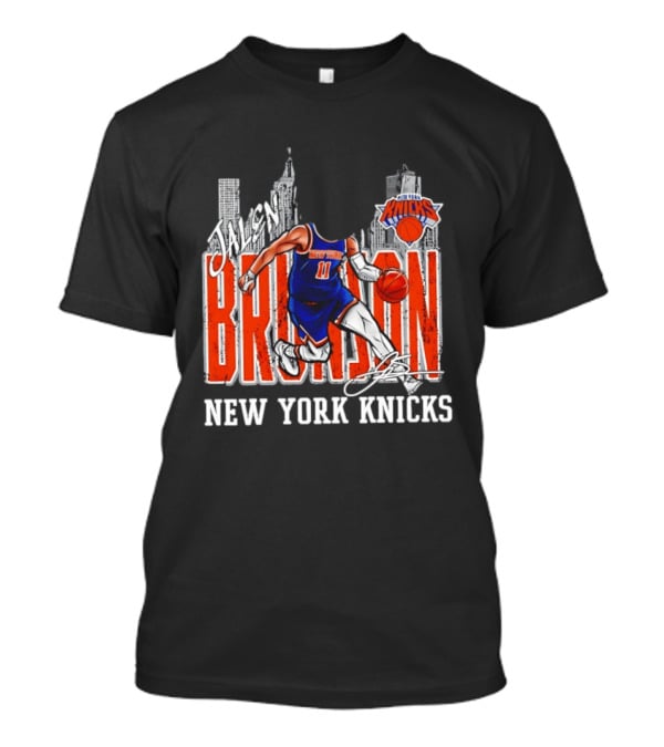 Jalen Brunson New York Knicks Basketball City Skyline T-Shirt
