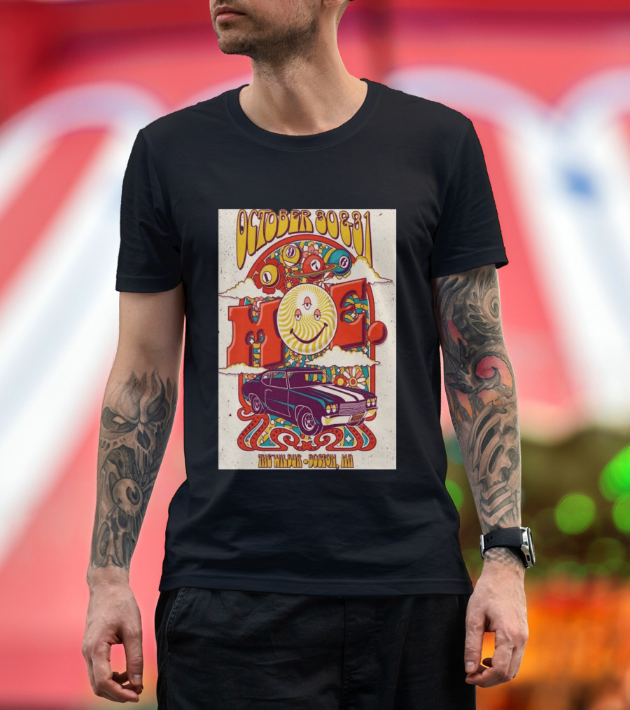Moe October 30 31 The Wilbur Boston MA Psychedelic Eye Smile 2026 Vintage Car T-Shirt
