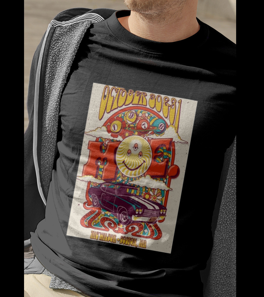 Moe October 30 31 The Wilbur Boston MA Psychedelic Eye Smile 2026 Vintage Car T-Shirt