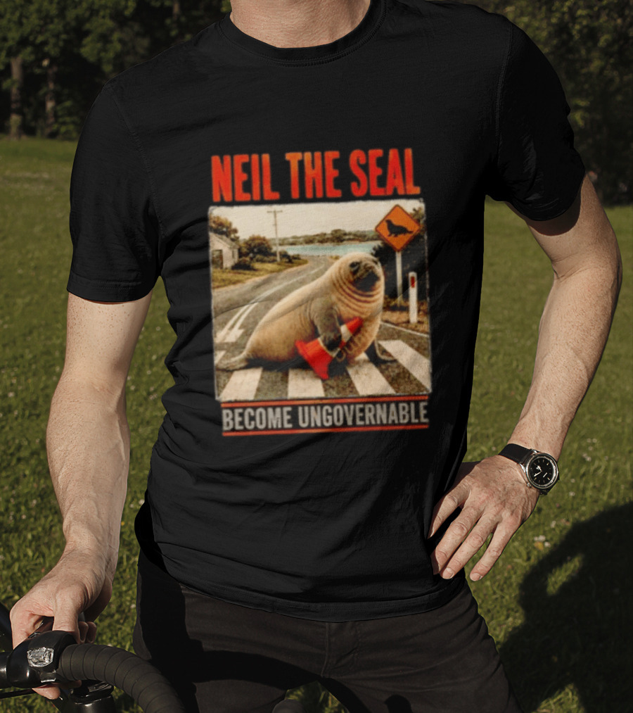 Neil The Seal Become Ungovernable Traffic Cone Road Crossing T-Shirt
