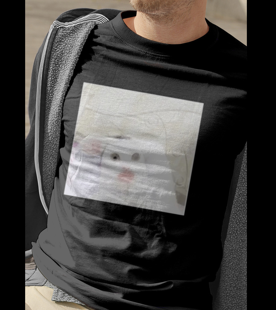 Cursed Cat Meme Funny Distorted Face Filter Selfie T-Shirt