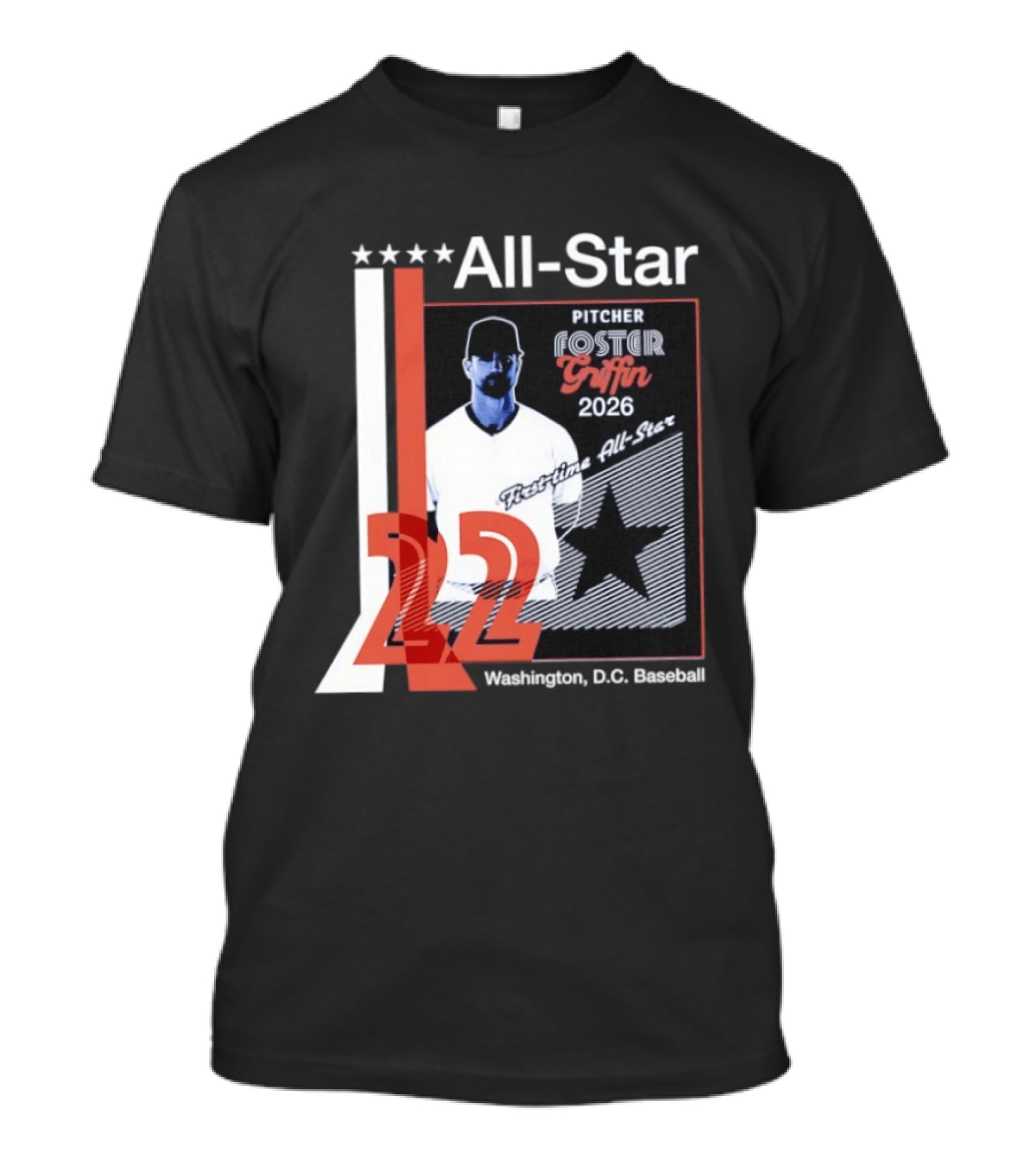 Foster Griffin 2026 First Time All Star Pitcher Washington D.C. Baseball 22 T-Shirt