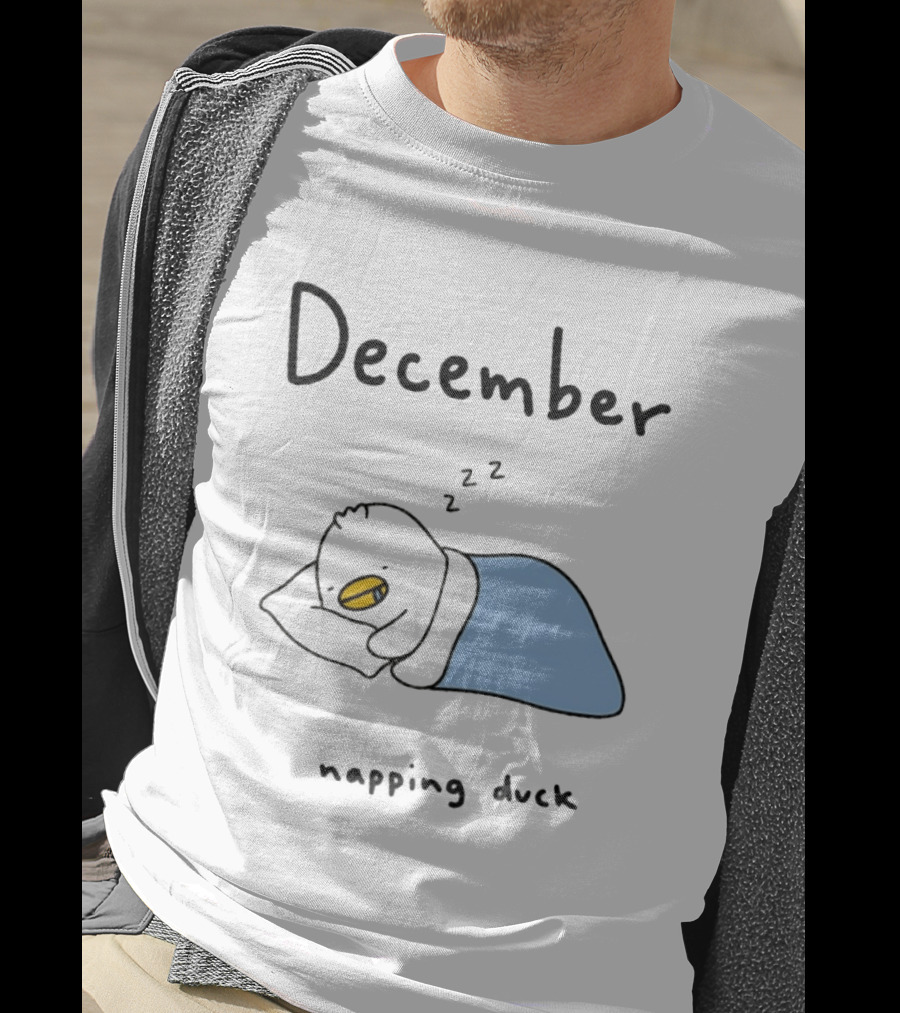 December Cozy Napping Duck Winter Month T-Shirt