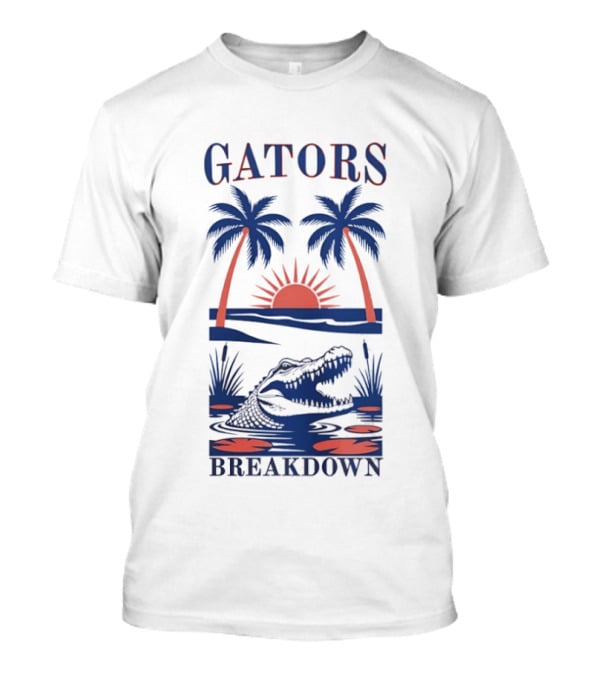 Florida Gators Tropical Sunset Alligator Breakdown Palms T-Shirt