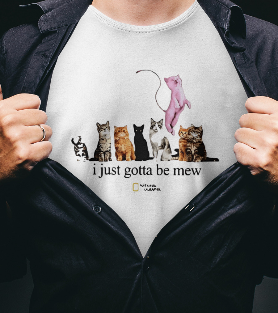 I Just Gotta Be Mew Cats Lineup Pink Cat National Geographic T-Shirt