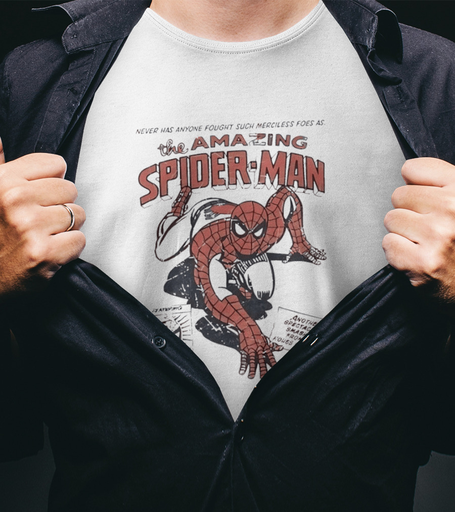 The Amazing Spider Man Never Has Anyone Fought Such Merciless Foes Peter Parker Comic T-Shirt