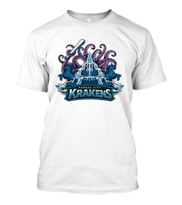 Kansas City Krakens Fountain Octopus Horses Sports Team T-Shirt