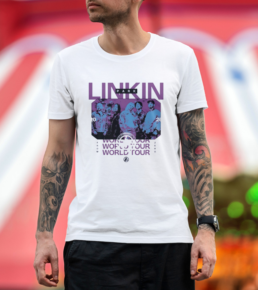 Linkin Park World Tour 2026 Purple Blue Duotone T-Shirt