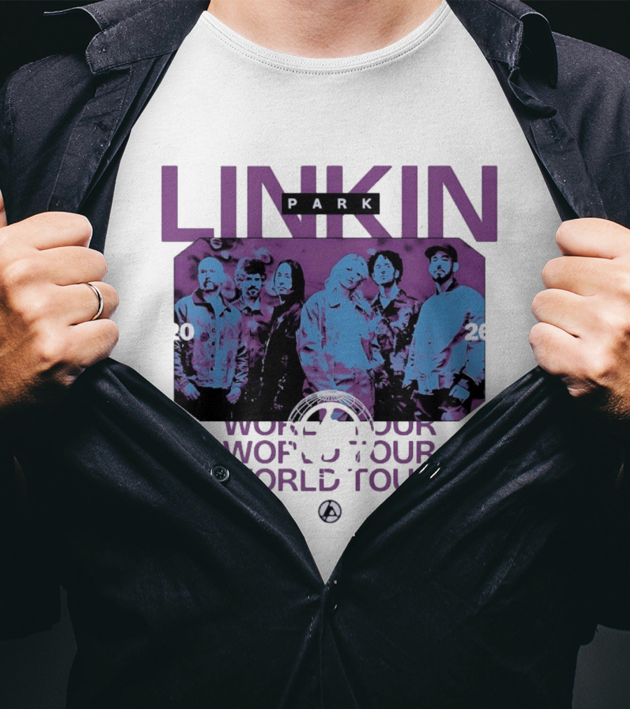 Linkin Park World Tour 2026 Purple Blue Duotone T-Shirt