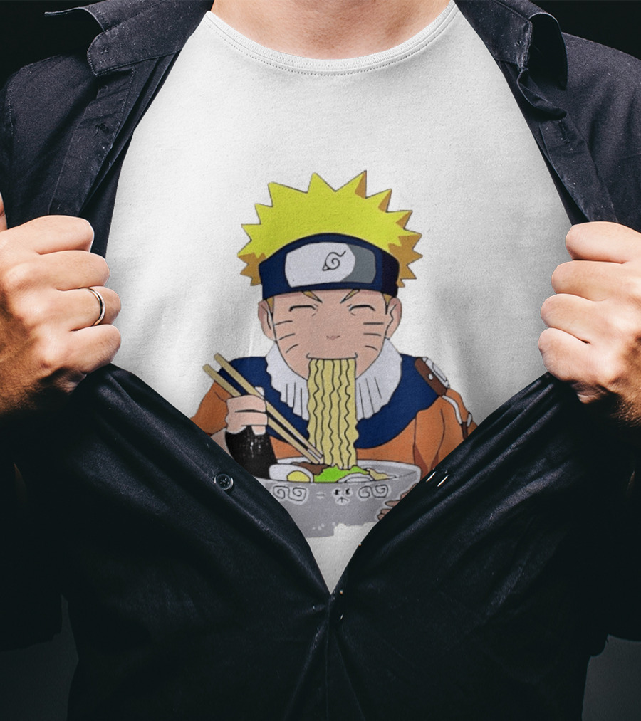 Naruto Uzumaki Ramen Eating Scene Anime Manga Character Popular T-Shirt