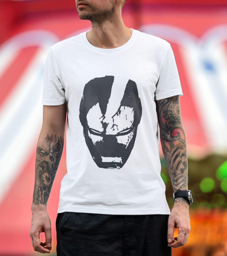 Robert Downey Jr Tony Stark Iron Man Helmet T-Shirt