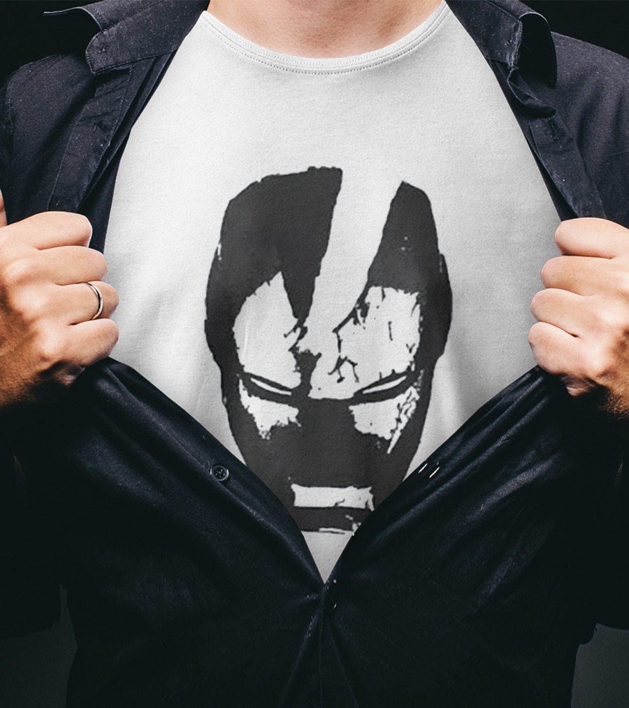 Robert Downey Jr Tony Stark Iron Man Helmet T-Shirt