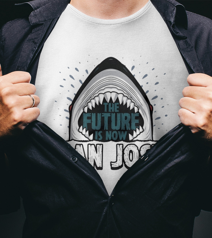 San Jose Sharks The Future Is Now Shark Jaws Hockey Team T-Shirt