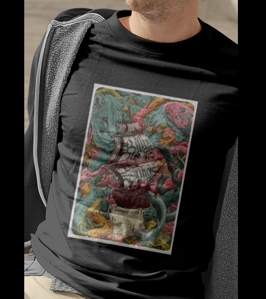 Billy Strings 2026 Summer Tour With Artistic Nature And Ship T-Shirt