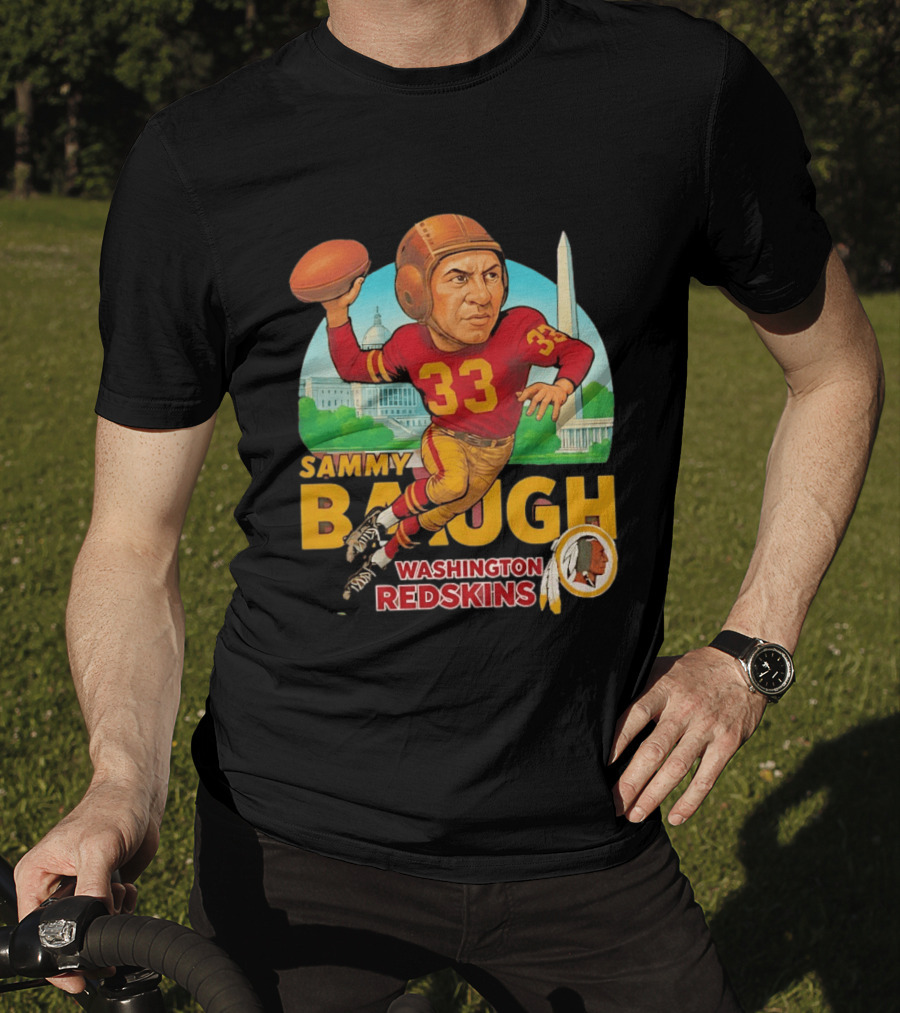Sammy Baugh Washington Redskins Caricature Number 33 Football Legend T-Shirt