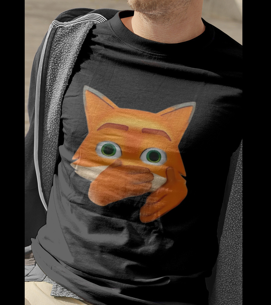 Scuba Fox Emoji Animal Covering Mouth Diving T-Shirt