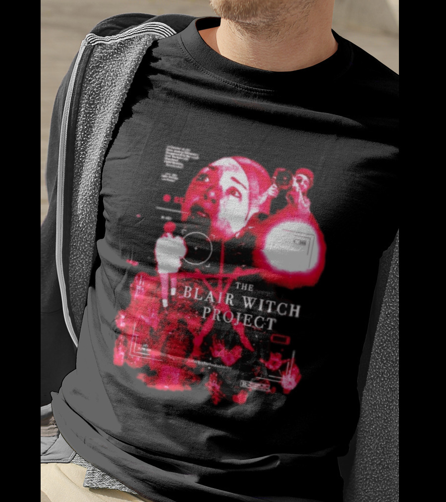 The Blair Witch Project Horror Movie Found Footage Red Overlay Face Montage T-Shirt