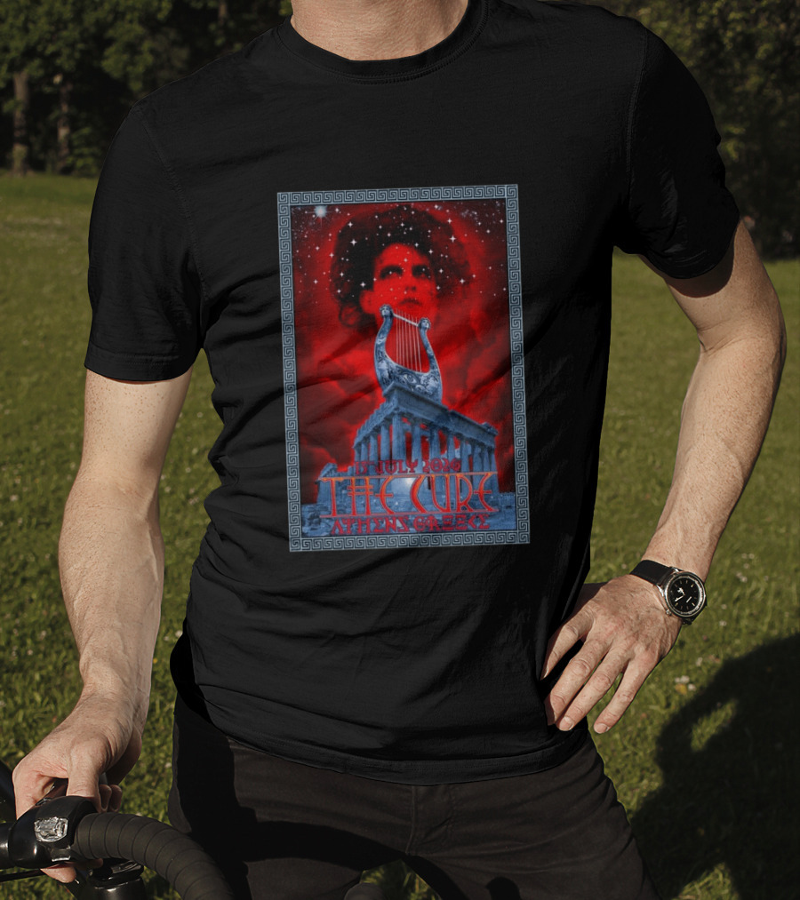 The Cure Athens Greece July 15 2026 Concert Parthenon Lyre Stars T-Shirt