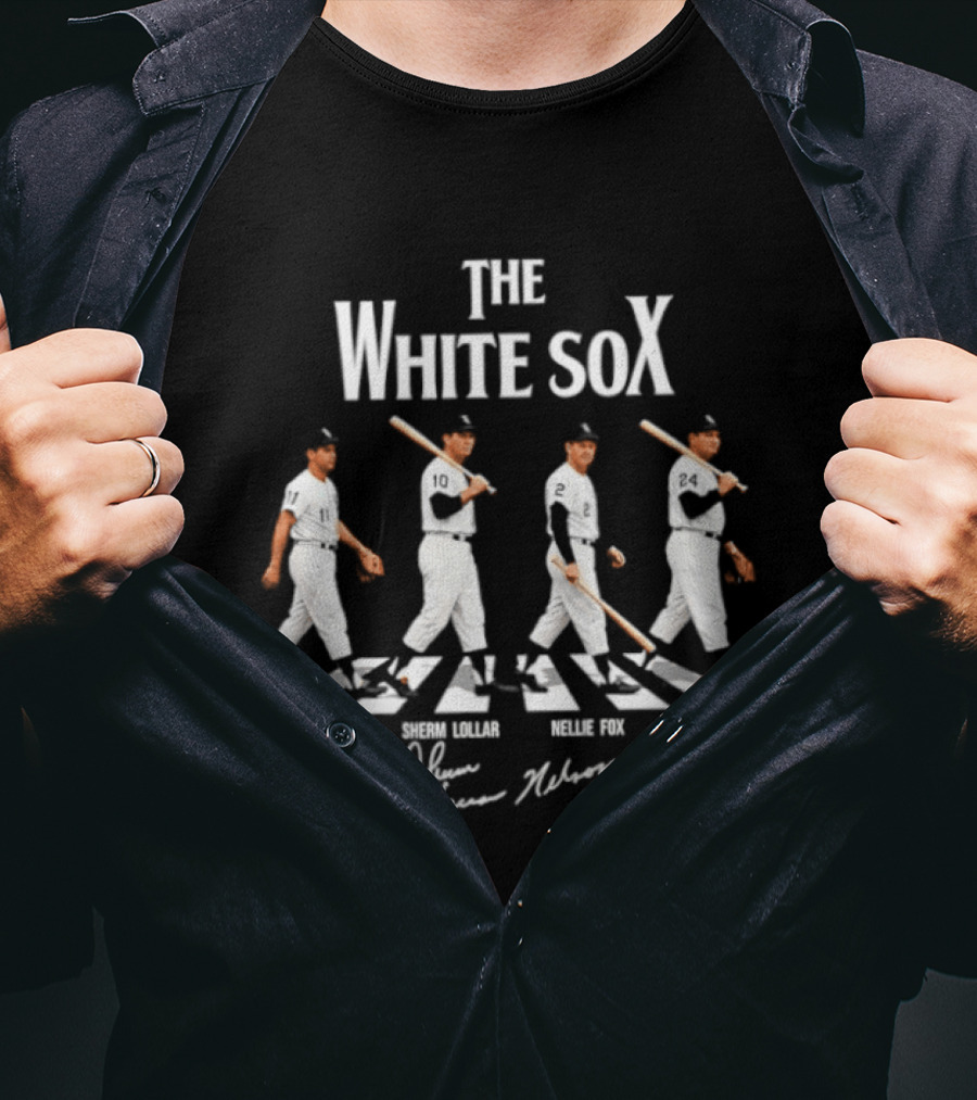 The White Sox Luis Aparicio Sherm Lollar Nellie Fox Early Wynn Baseball Legends T-Shirt