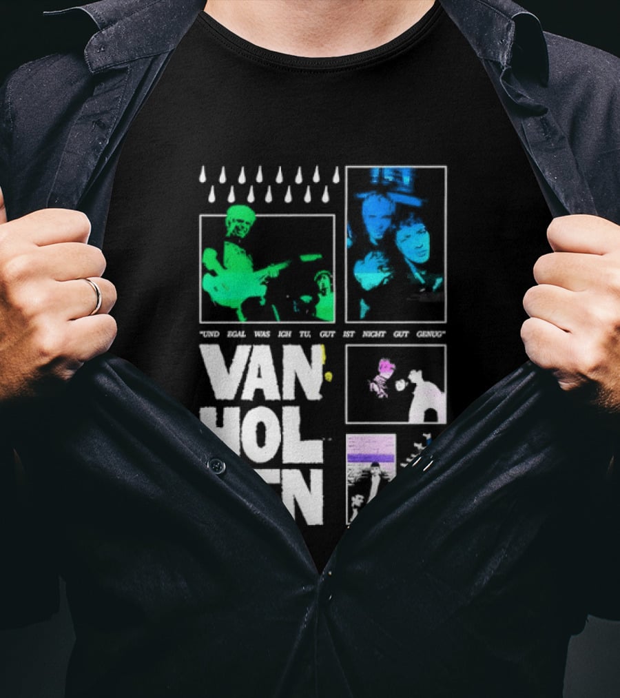 Van Holzen Und Egal Was Ich Tu Gut Ist Nicht Gut Genug Raindrops Color Blocks T-Shirt