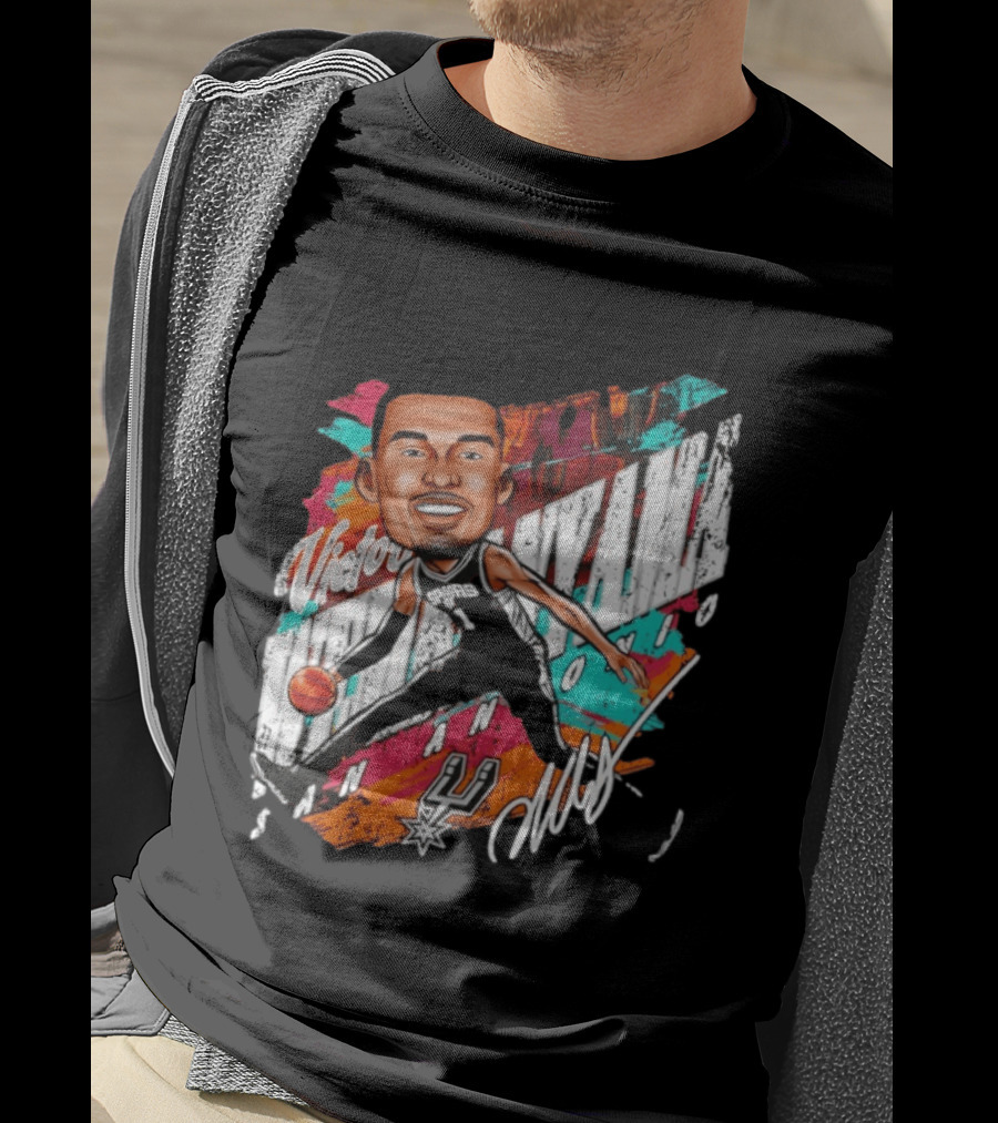 Victor Wembanyama San Antonio Spurs Basketball Cartoon T-Shirt