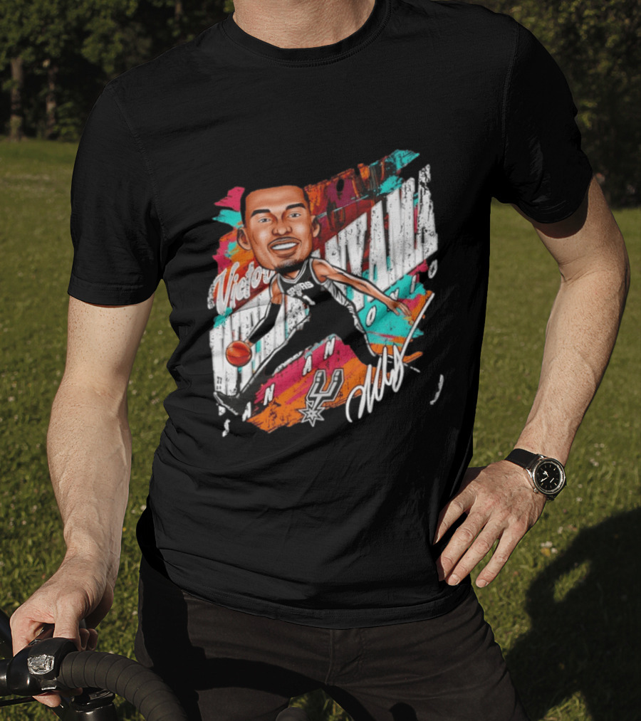 Victor Wembanyama San Antonio Spurs Basketball Cartoon T-Shirt