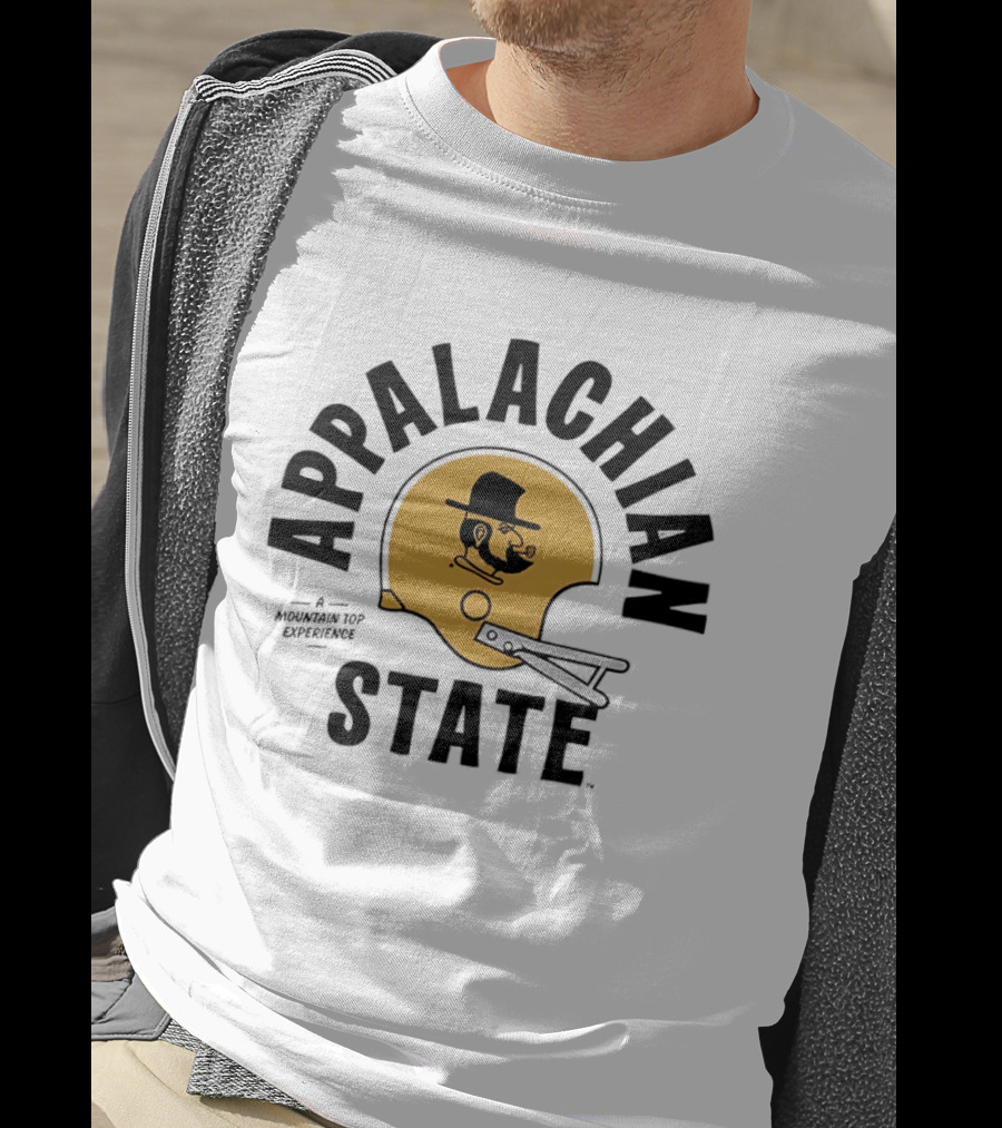 Appalachian State Mountaineers Vintage Football Helmet A Mountain Top Experience T-Shirt