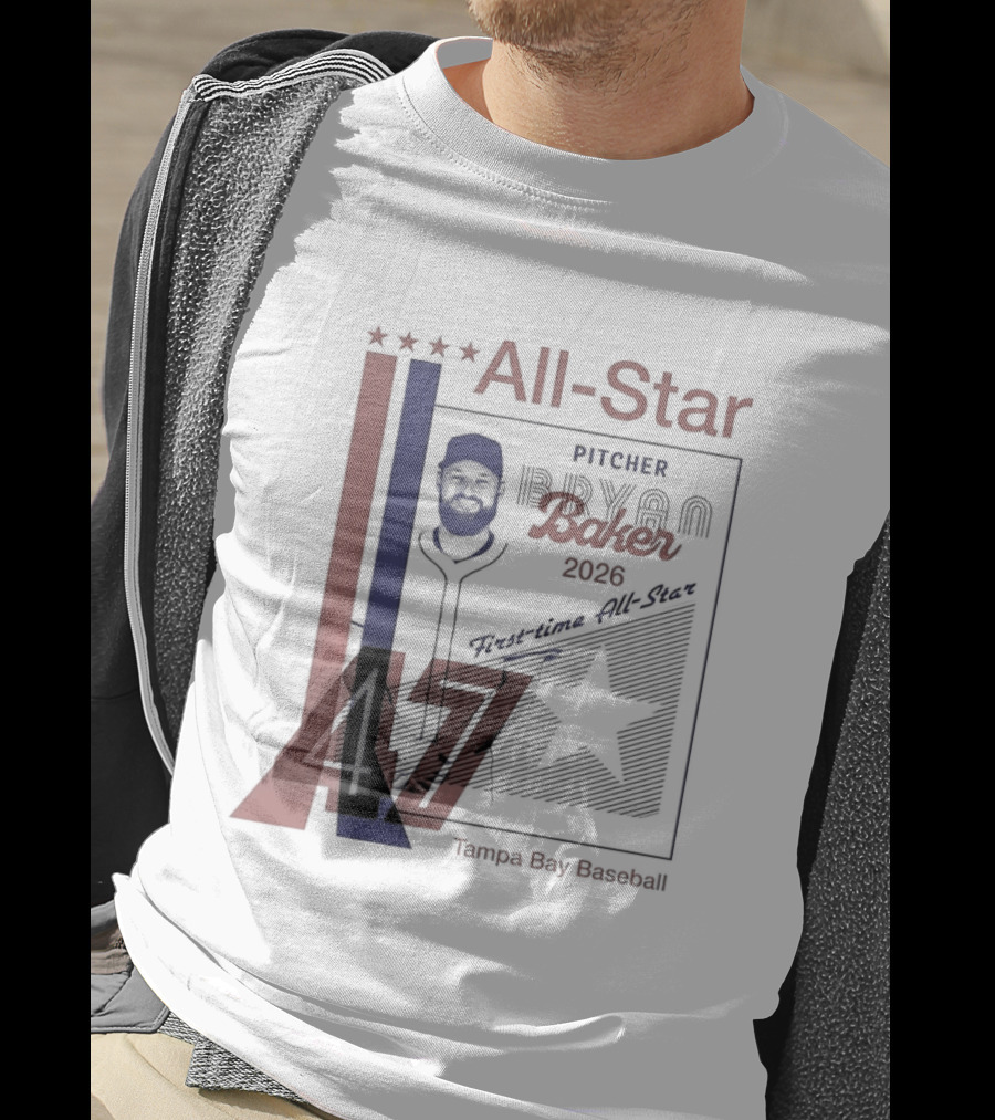 Tampa Bay Rays Bryan Baker 47 Pitcher 2026 MLB All Star T-Shirt