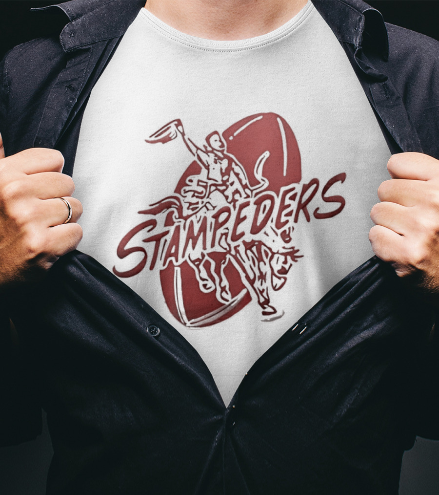 Calgary Stampeders CFL Football Bold Red Riding T-Shirt