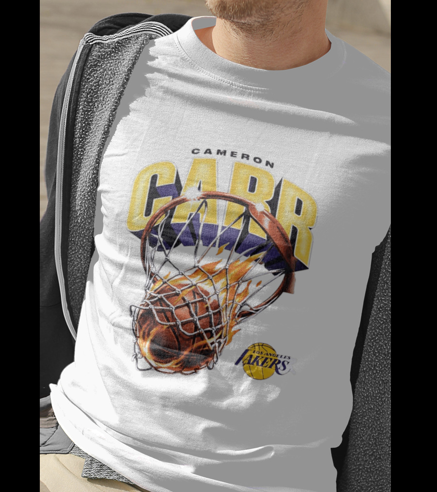 Cameron Carr Basketball Hoop Flame Los Angeles Lakers T-Shirt
