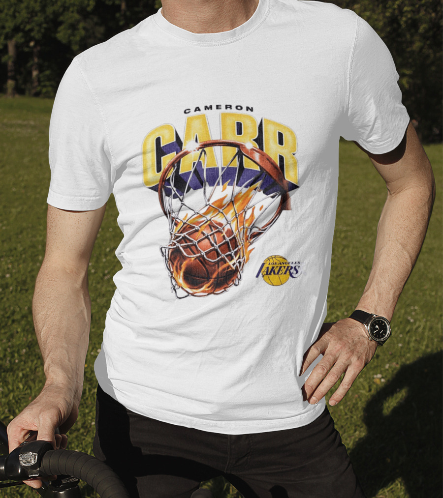 Cameron Carr Basketball Hoop Flame Los Angeles Lakers T-Shirt