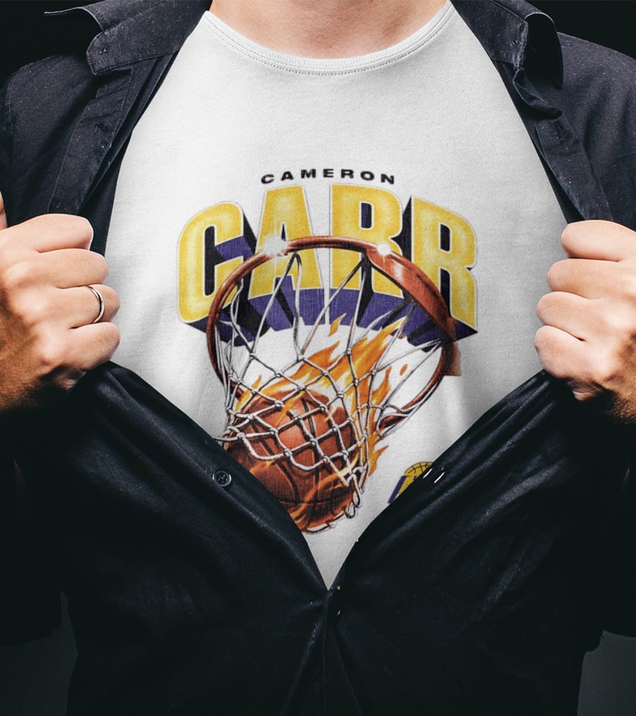 Cameron Carr Basketball Hoop Flame Los Angeles Lakers T-Shirt