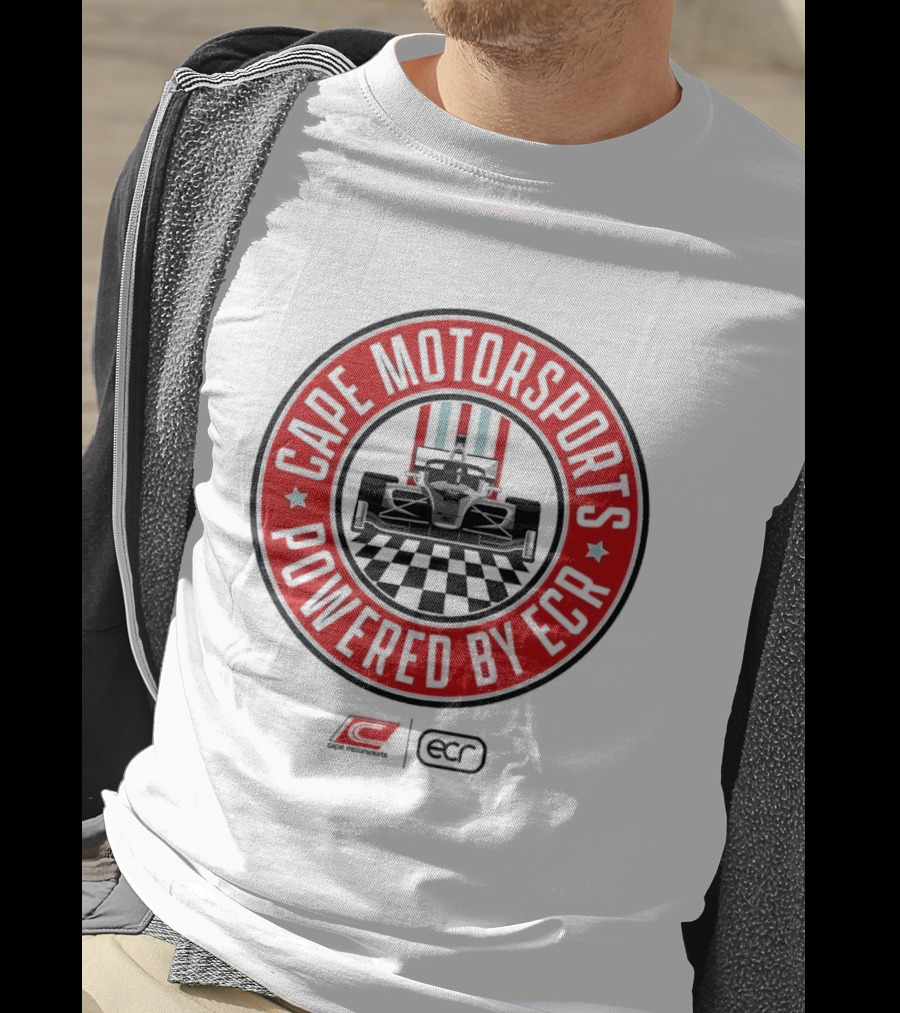Cape Motorsports Powered By ECR Indy NXT 2026 Racing Car Checkered Flag T-Shirt