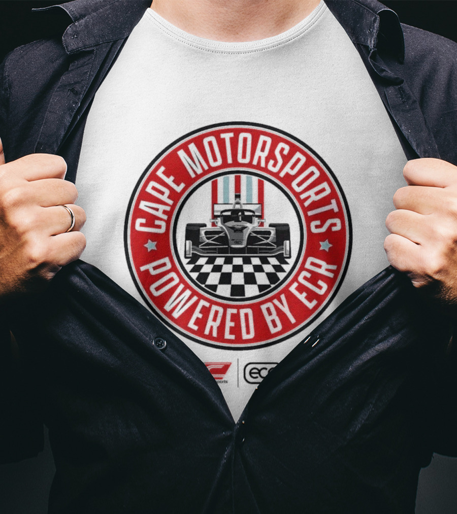 Cape Motorsports Powered By ECR Indy NXT 2026 Racing Car Checkered Flag T-Shirt
