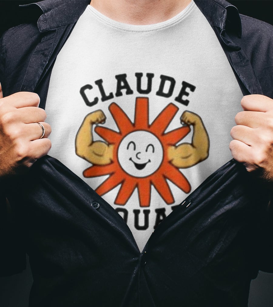 Claude Squad Sun With Flexing Arms T-Shirt