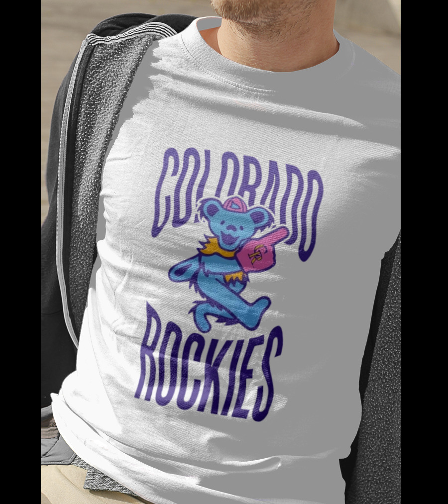 Colorado Rockies Grateful Dead Dancing Bear Sports Fan T-Shirt