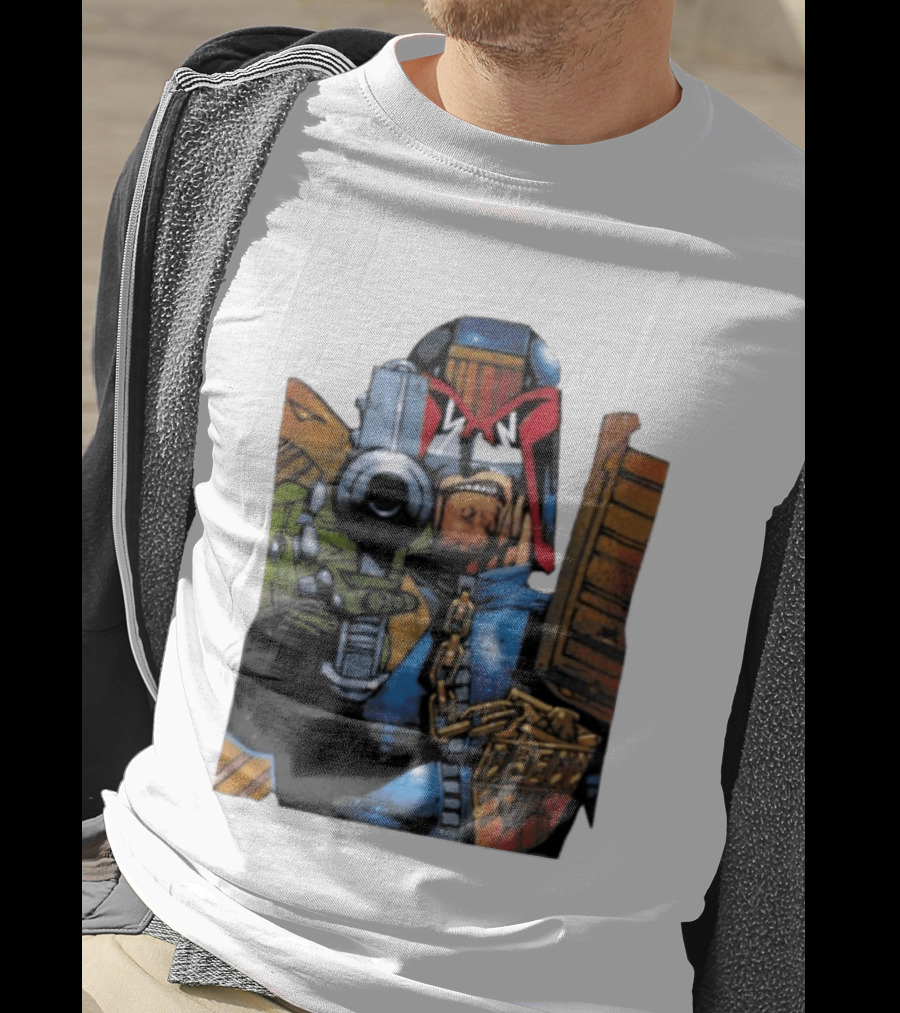 Judge Dredd 2000 AD Comic Book Character With Iconic Outfit T-Shirt