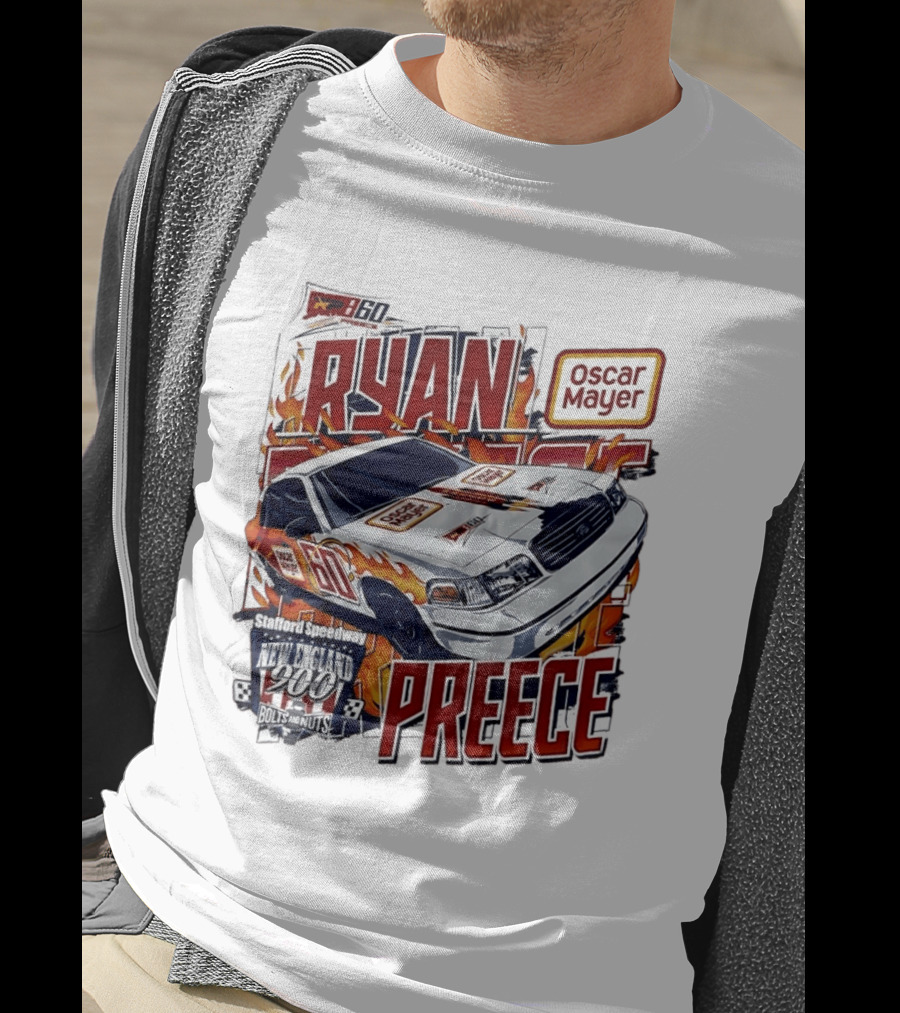Ryan Preece Oscar Mayer Racing Car Stafford Speedway New England 900 Bolts Nuts 60 T-Shirt