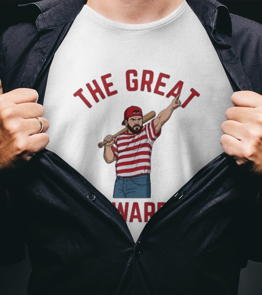 The Great Schwarbino Kyle Schwarber Baseball Tribute Red Striped T-Shirt